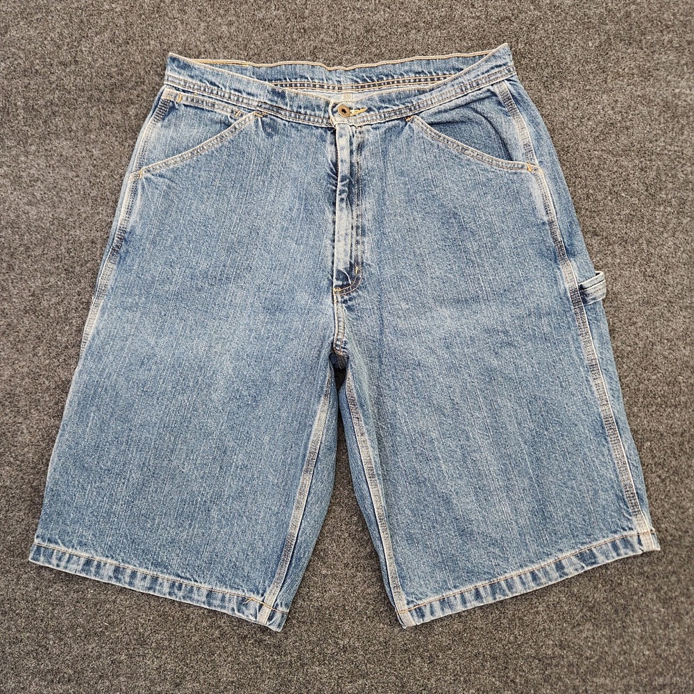 Polo Jeans Co Ralph Lauren Mens 34 Blue Classic Carpenter Jean Shorts Baggy Y2K